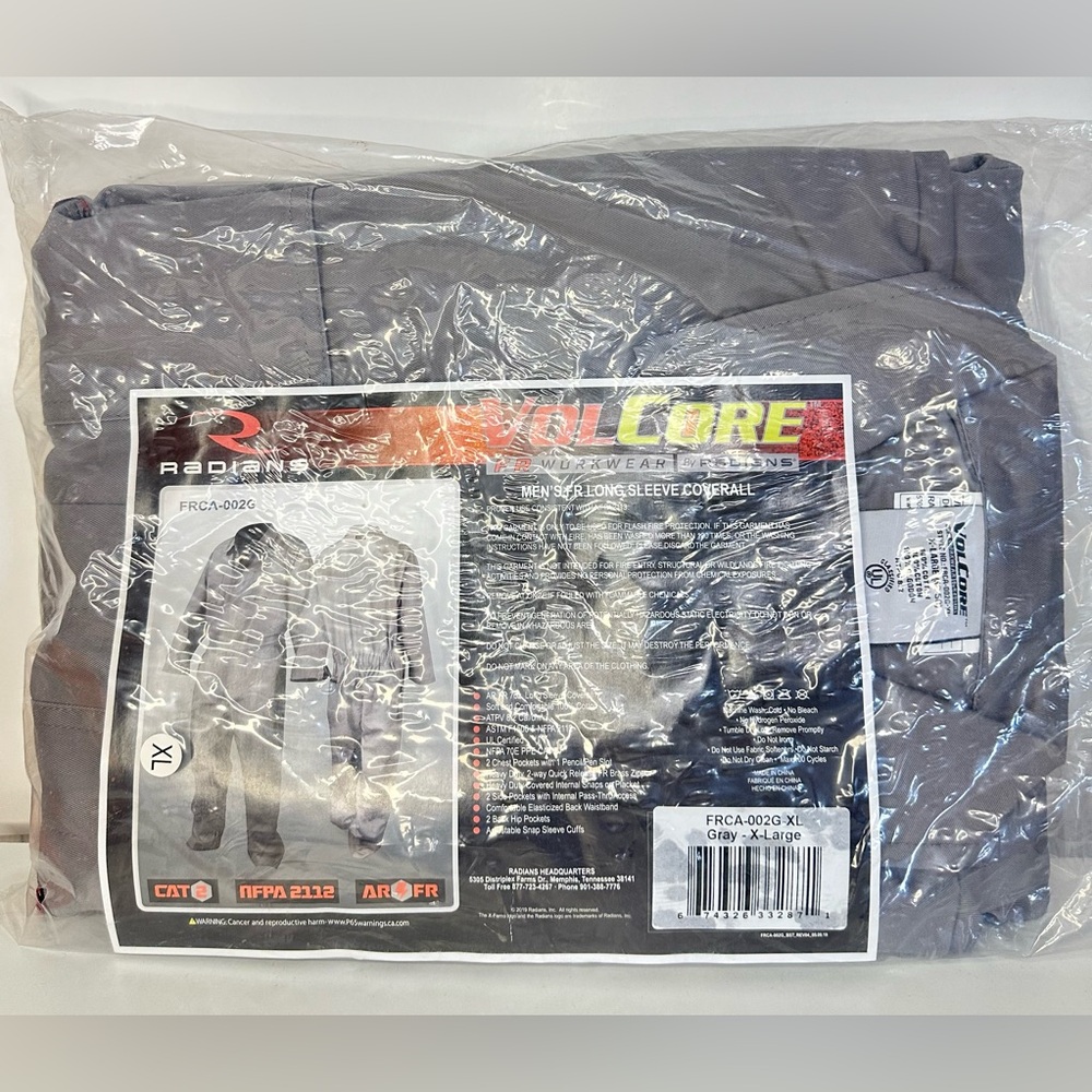 NWT Radians VolCore Men’s FR Long Sleeve Coverall Oil Field Work Wear X-Large - Picture 5 of 6